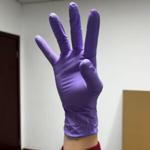 purple nitrile gloves